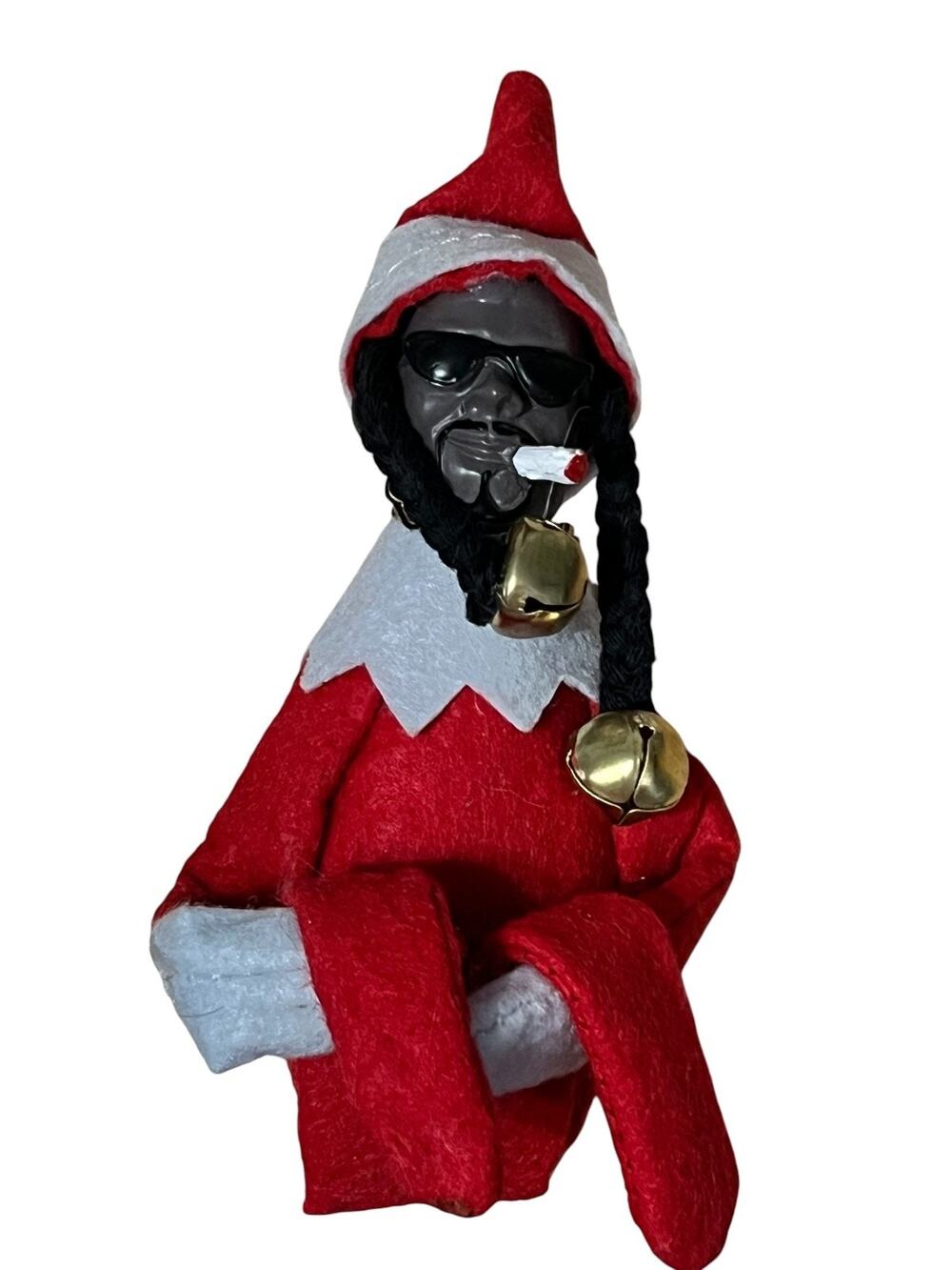 2025 Christmas Elf Doll Snoop Dog on A Bent Hip Hop Naughty Toy Gift Home Decor